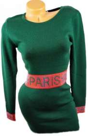 Csini női kötött Ruha zöld